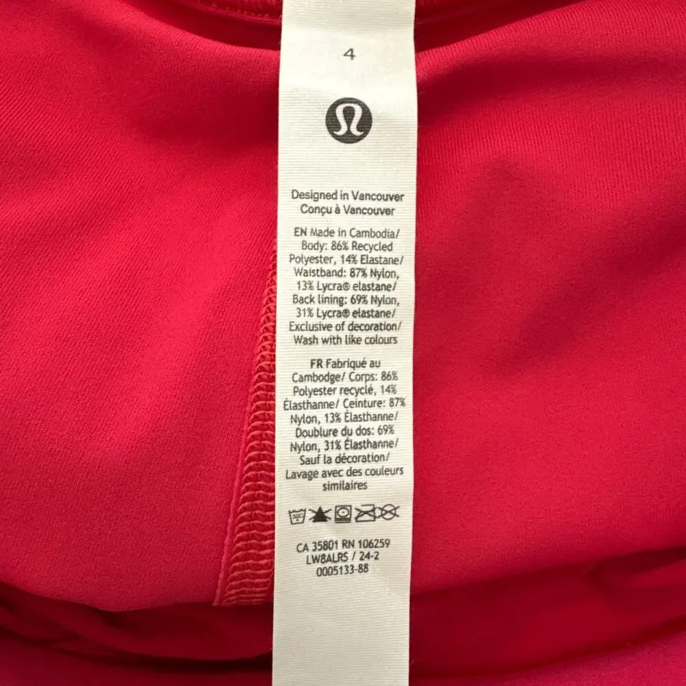 Lululemon High Rise Pleated Tennis Skirt Cherry Mist